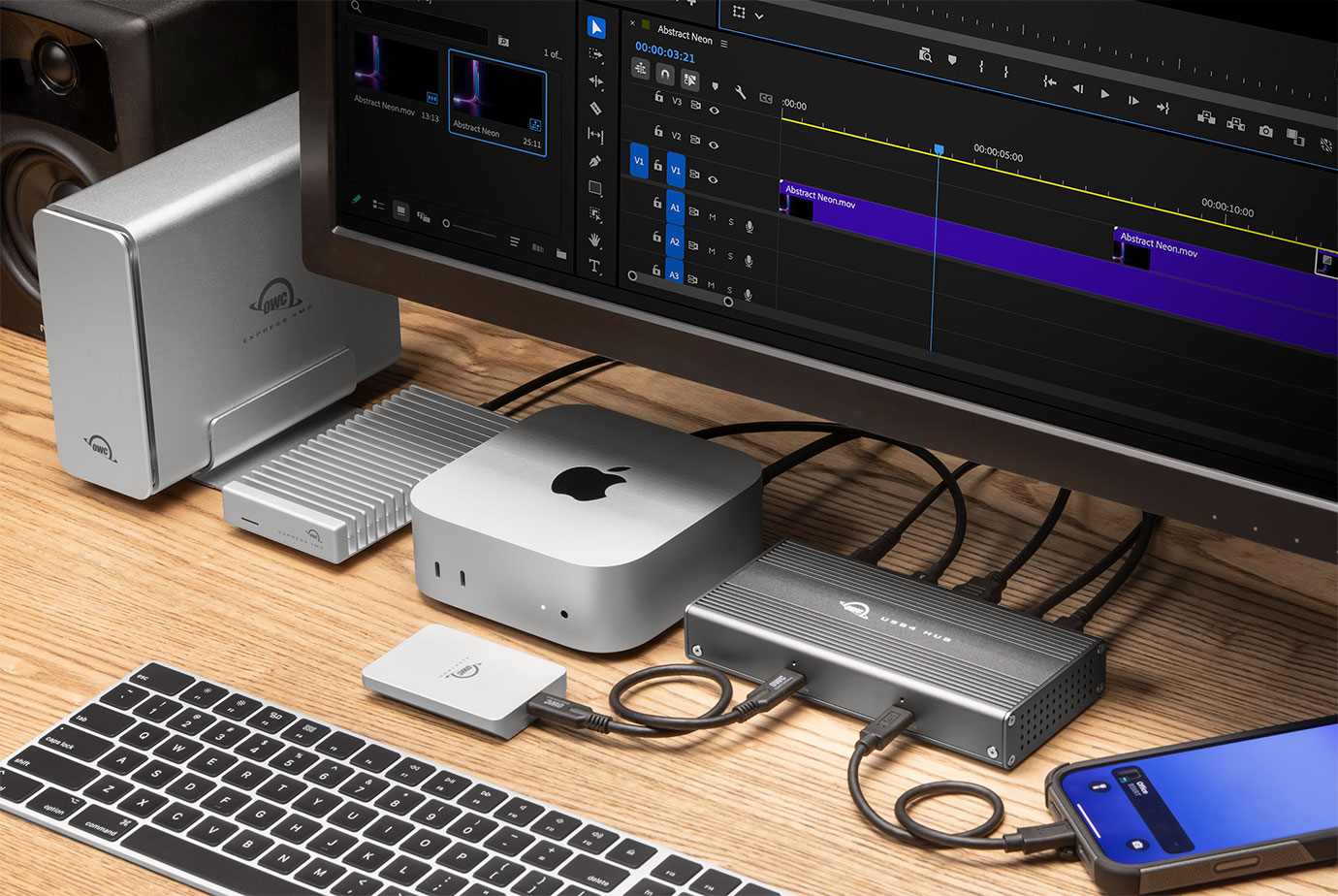 OWC USB4 Hub 創意桌面生活方式